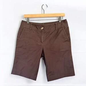 Ann Taylor Signature Fit Bermuda Shorts Size 8 Brown Stretch Casual Classic